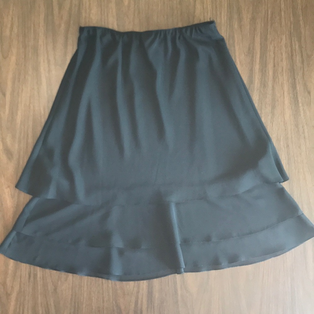 Alex Evenings Elastic Waist Layered Skirt, Black L